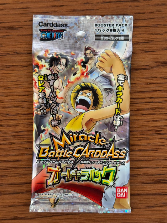 Miracle Battle Carddass One Piece All Holo Pack 1 Sealed Pack (8 Holo Cards In)